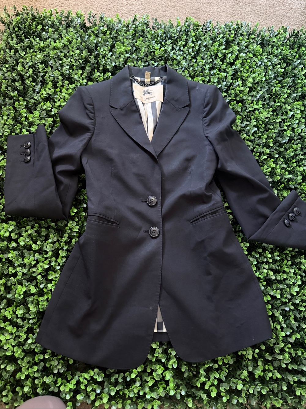 Burberry Black Tailored Women's Two-Button Blazer